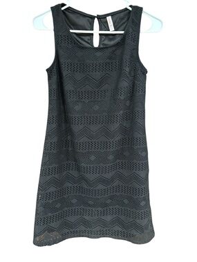 Xhilaration Black Eyelet Sleeveless Mini Dress